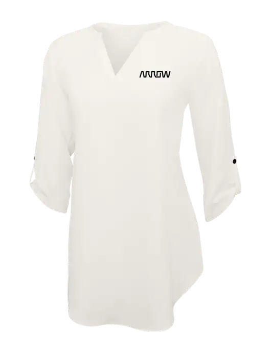 Ivory Womens 3/4 Sleeve Tunic Blouse w/Arrow Electronics Logo