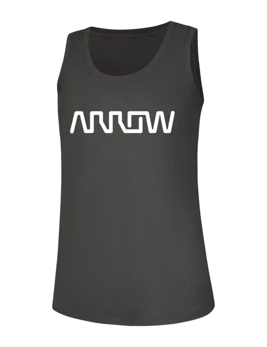 Womens Dark Grey Heather Perfect Tri Racerback Tank w/Arrow Electronics Logo