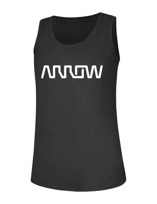 Womens Black Frost Perfect Tri Racerback Tank w/Arrow Electronics Logo
