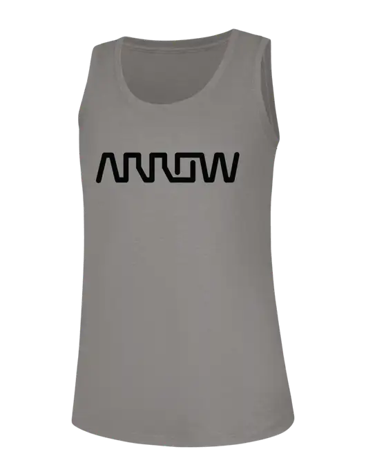 Womens Light Grey Frost Perfect Tri Racerback Tank w/Arrow Electronics Logo