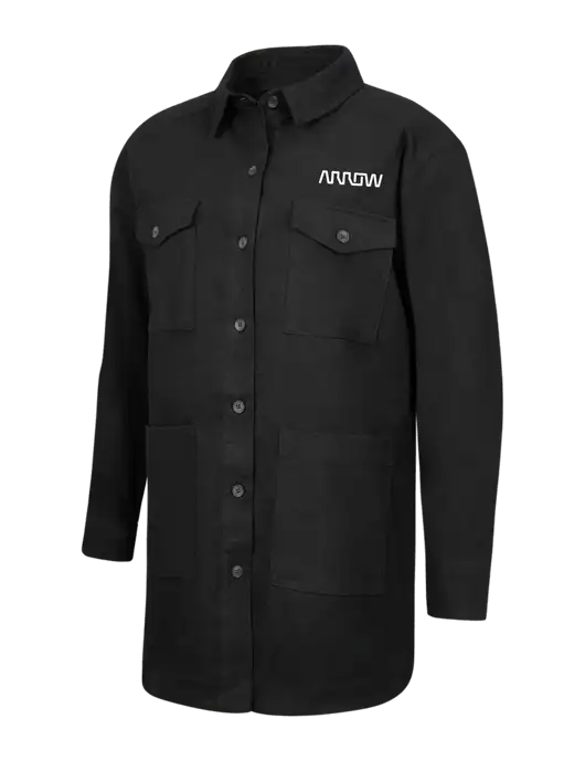 Mercer+Mettle Womens Black Long Sleeve Twill Overshirt w/Arrow Electronics Logo