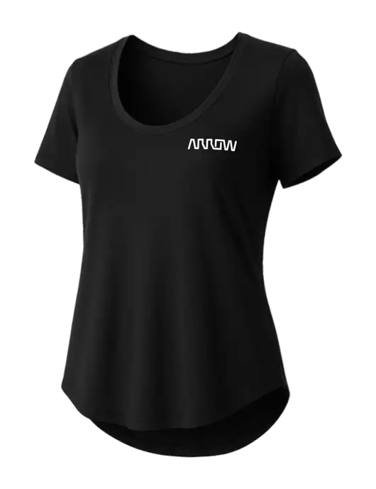 Mercer+Mettle Womens Black Stretch Jersey Relaxed Scoop w/Arrow Electronics Logo