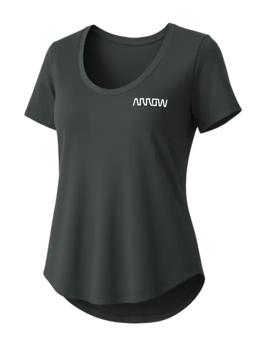 Mercer+Mettle Womens Dark Grey Stretch Jersey Relaxed Scoop w/Arrow Electronics Logo
