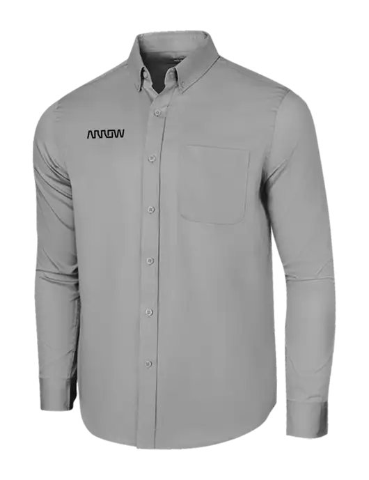 Long Sleeve Light Grey Superpro React Twill Shirt w/Arrow Electronics Logo