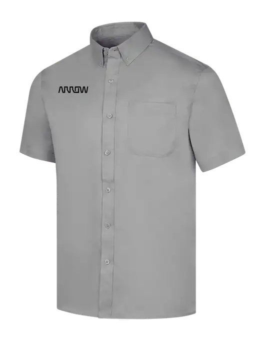 Short Sleeve Light Grey Superpro React Twill Shirt w/Arrow Electronics Logo