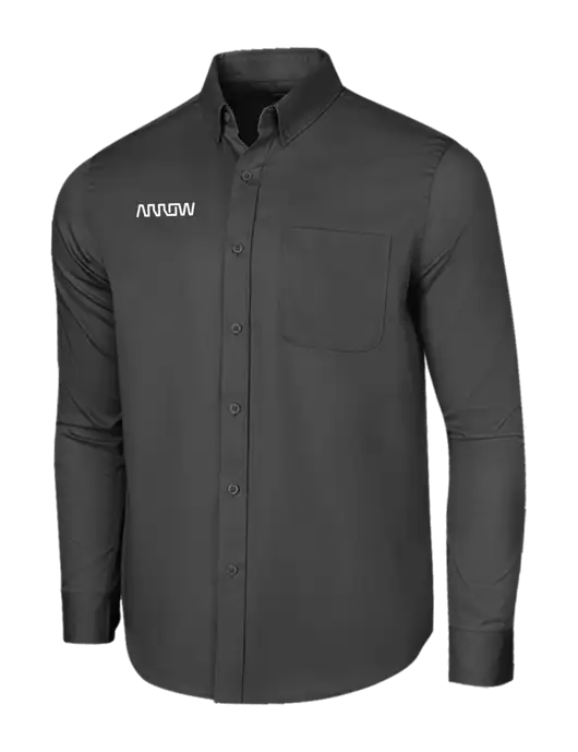 Long Sleeve Dark Grey Superpro React Twill Shirt w/Arrow Electronics Logo