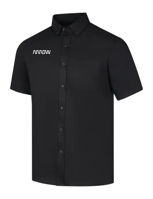 Short Sleeve Deep Black Superpro React Twill Shirt w/Arrow Electronics Logo