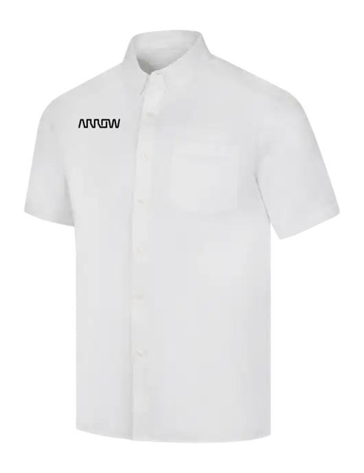 Short Sleeve White Superpro React Twill Shirt w/Arrow Electronics Logo