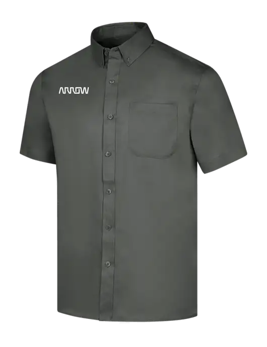 Short Sleeve Dark Grey Superpro React Twill Shirt w/Arrow Electronics Logo