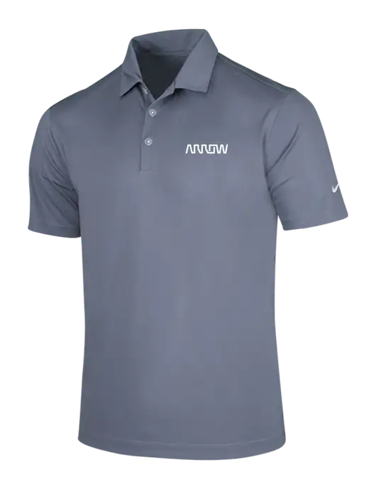 NIKE Medium Grey Dri-Fit Vertical Mesh Polo w/Arrow Electronics Logo