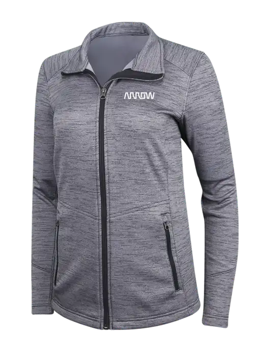 Medium Grey Womens Digi Stripe Fleece Jacket w/Arrow Electronics Logo