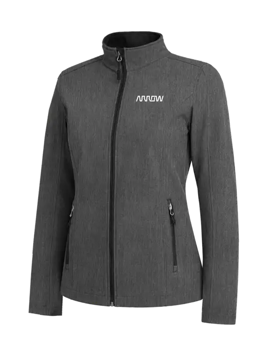 Medium Grey Heather Womens Core Soft Shell Jacket w/Arrow Electronics Logo