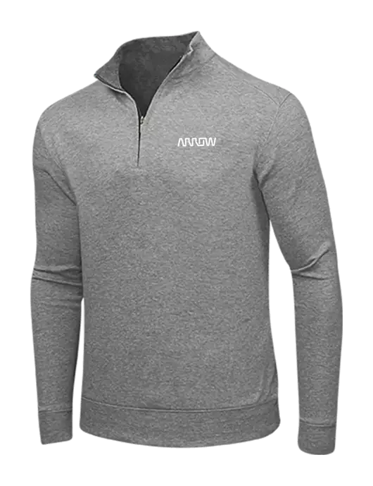 Medium Heather Grey/Charcoal Heather Interlock 1/4 Zip w/Arrow Electronics Logo