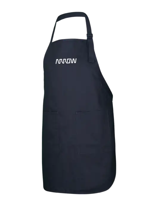 Full-Length Black Apron With Pockets w/Arrow Electronics Logo
