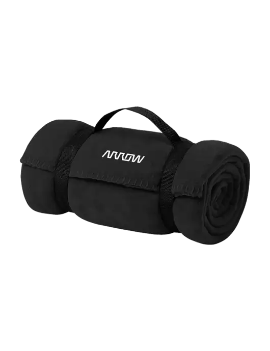 Casual Black Fleece Blanket With Strap w/Arrow Electronics Logo