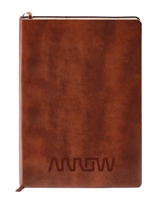 Fabrizio Brown Soft Cover 5.75 x 8.125 Journal w/Arrow Electronics Logo