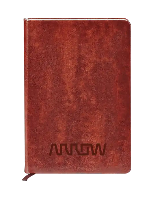 Fabrizio Brown Hard Cover 5.75 x 8.3 Journal w/Arrow Electronics Logo