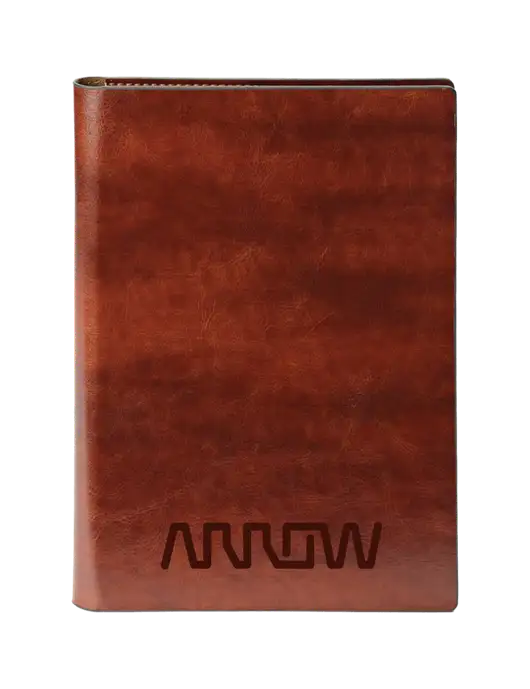 Fabrizio Brown 7 x 9.625 Padfolio & Notepad w/Arrow Electronics Logo
