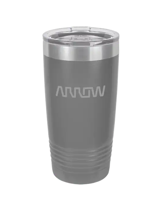 Polar Camel 20 oz Powder Coated Grey Vacuum Insulated Tumbler  w/Arrow Electronics Logo