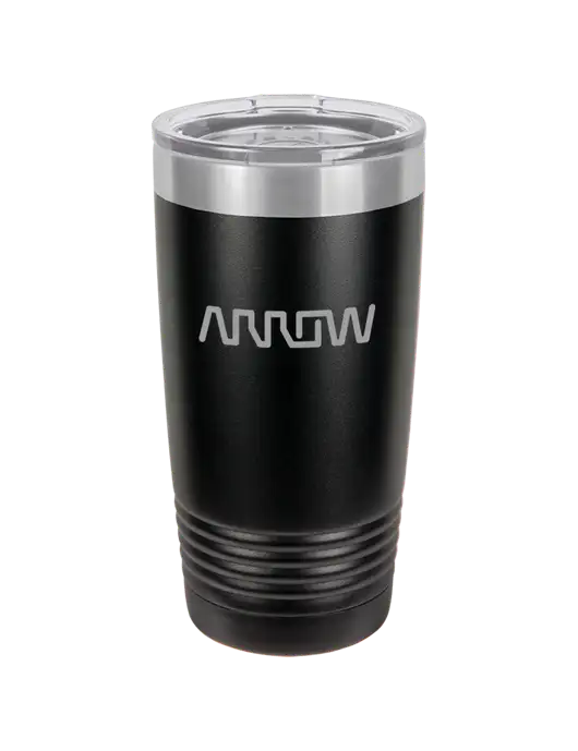 Polar Camel 20 oz Powder Coated Black Vacuum Insulated Tumbler w/Arrow Electronics Logo