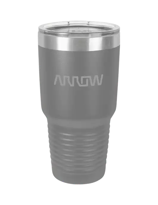 Polar Camel 30 oz Powder Coated Grey Vacuum Insulated Tumbler w/Arrow Electronics Logo