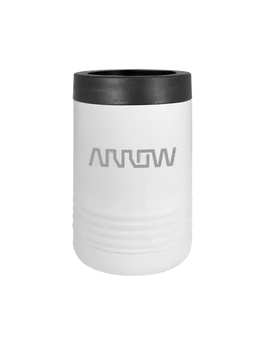 Polar Camel 12 oz Powder Coated White Vacuum Insulated Beverage Holder w/Arrow Electronics Logo