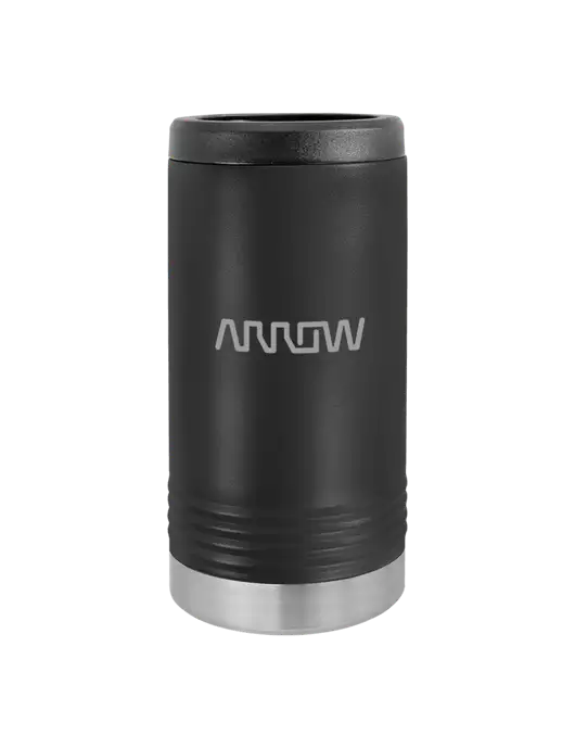 Polar Camel Powder Coated Black Vacuum Insulated Slim Beverage Holder w/Arrow Electronics Logo