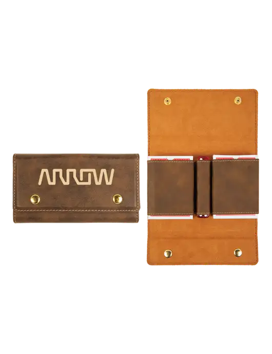 Rustic Leatherette Card & Dice Set w/Arrow Electronics Logo