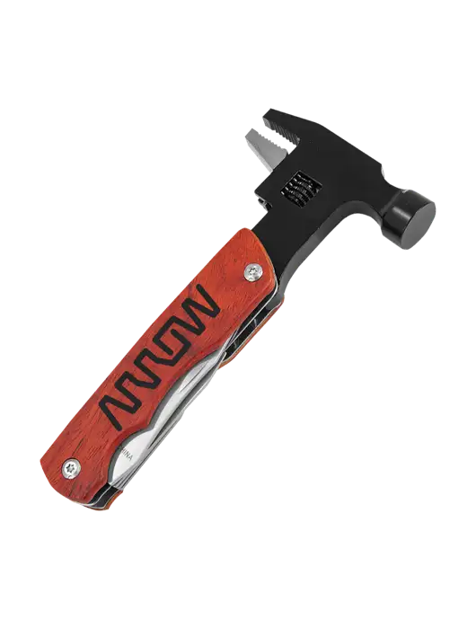 Wood Handle Hammer Multi Tool with Case w/Arrow Electronics Logo
