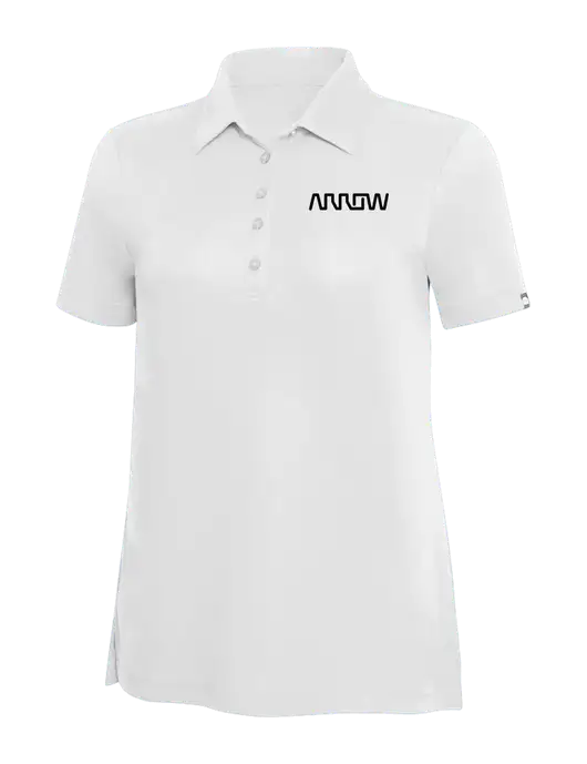 TravisMathew White Solid Womens Oceanside Polo w/Arrow Electronics Logo