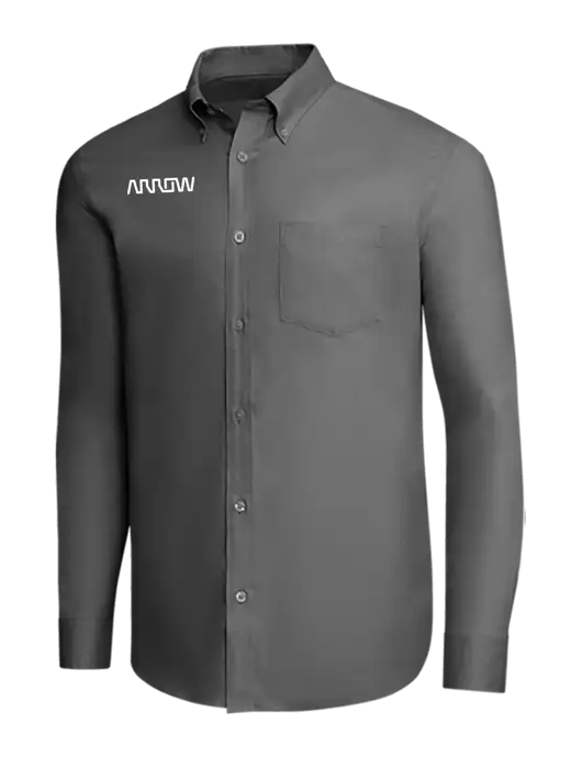 Brooks Brothers Dark Grey Wrinkle-Free Stretch Pinpoint Shirt w/Arrow Electronics Logo
