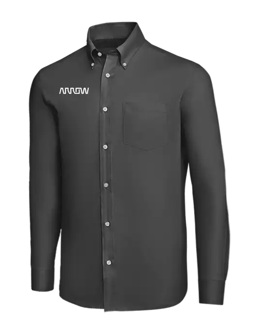 Brooks Brothers Dark Grey Wrinkle-Free Stretch Nailhead Shirt w/Arrow Electronics Logo