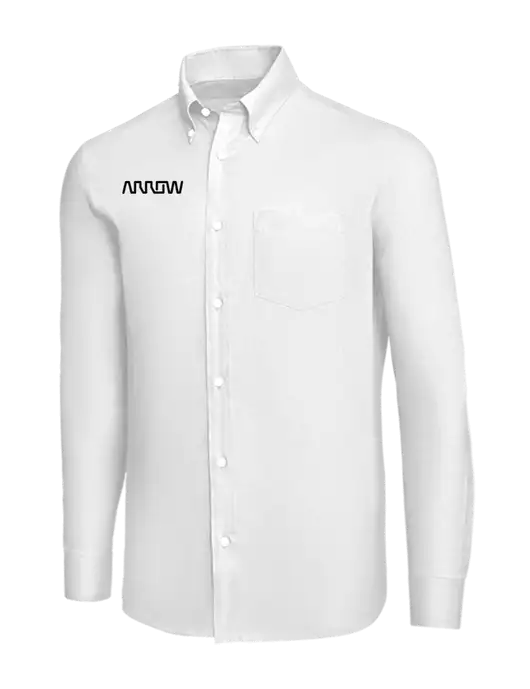 Brooks Brothers White Wrinkle-Free Stretch Nailhead Shirt w/Arrow Electronics Logo