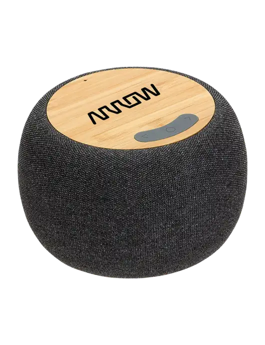 Bamboo Wireless Speaker With 5W Wireless Charger w/Arrow Electronics Logo