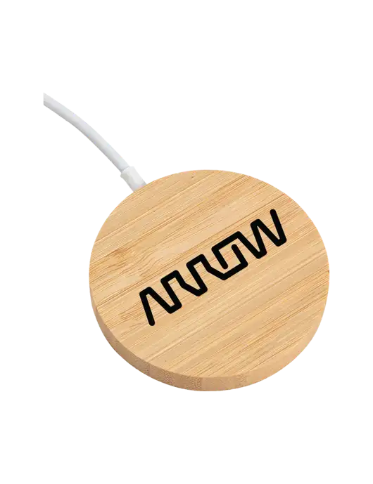 Bamboo Charging Pad w/Arrow Electronics Logo
