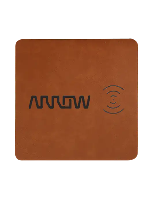 Rawhide Laserable Leatherette Phone Charging Mat w/Arrow Electronics Logo