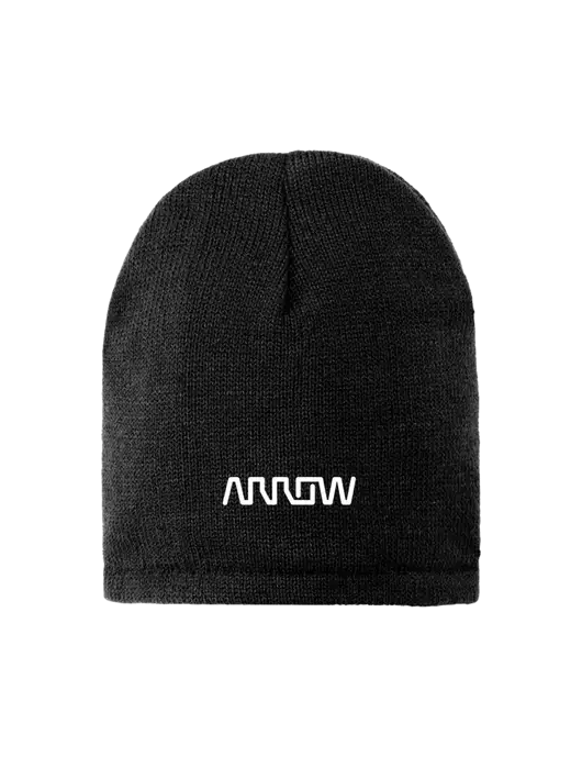 Black Fleece-Lined Beanie Cap w/Arrow Electronics Logo