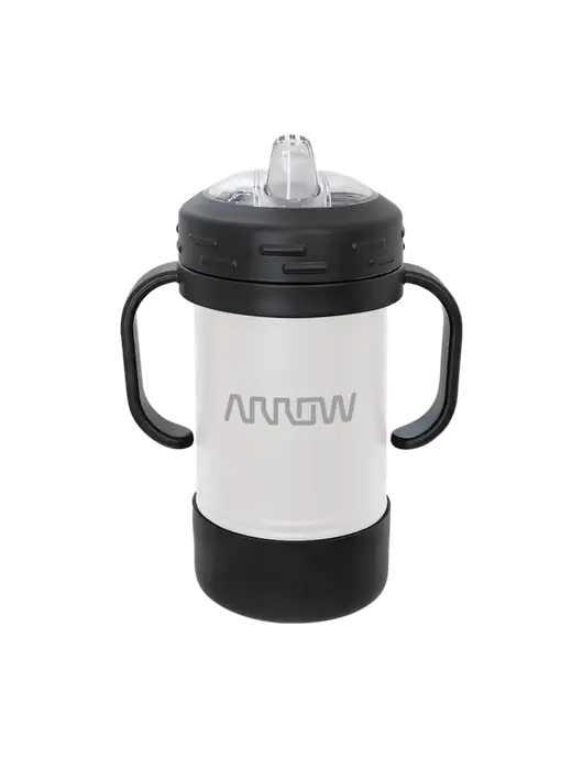 Polar Camel 10 oz Powder Coated White Sippy Cup w/Arrow Electronics Logo