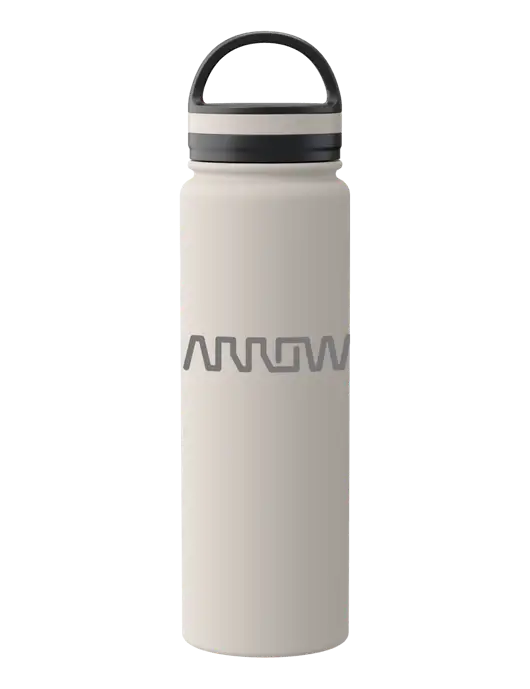 34oz Wide Mouth Stainless Steel Light Taupe Bottle w/Arrow Electronics Logo