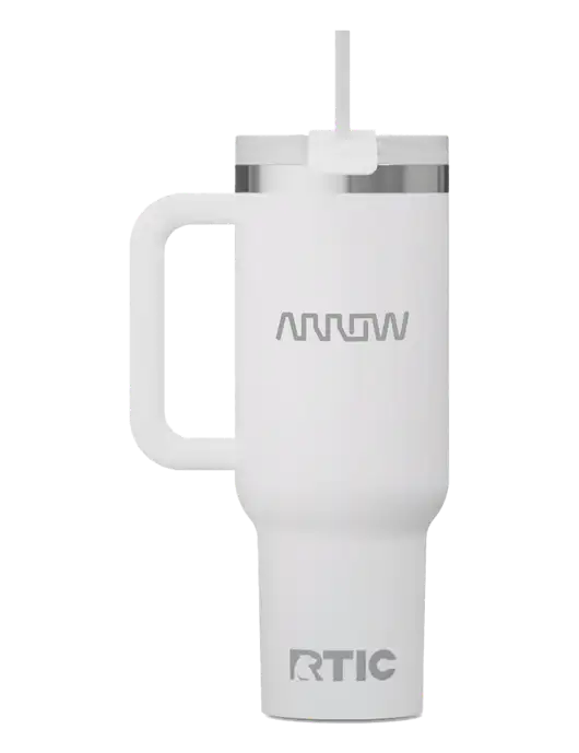 RTIC Road Trip 40 oz White Tumbler  w/Arrow Electronics Logo
