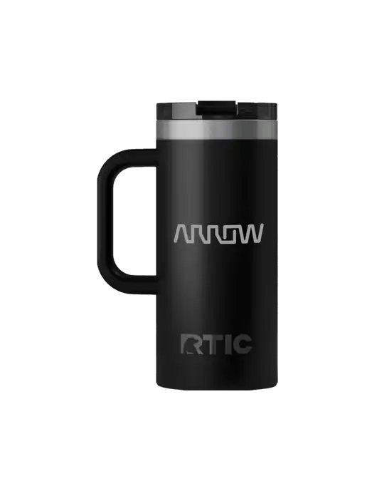 RTIC Road Trip 16 oz Black Travel Mug w/Arrow Electronics Logo
