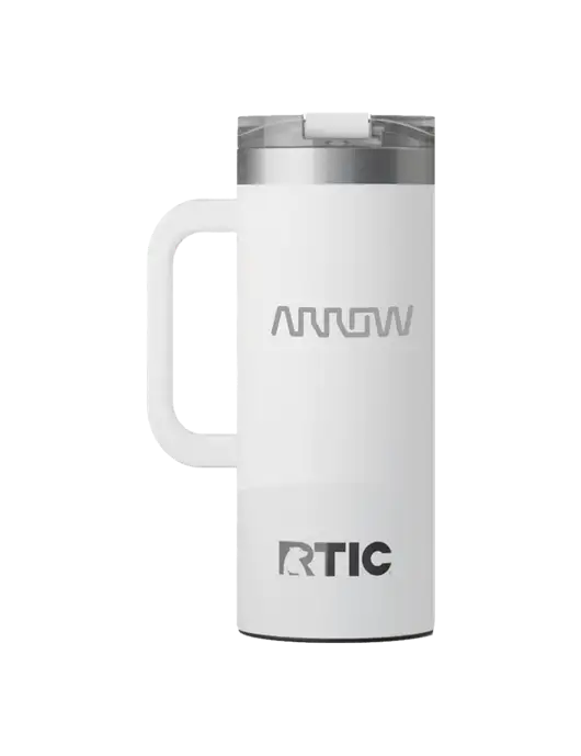 RTIC Road Trip 20 oz White Travel Mug w/Arrow Electronics Logo