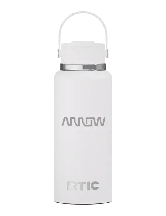 RTIC Outback 32 oz White Bottle w/Arrow Electronics Logo