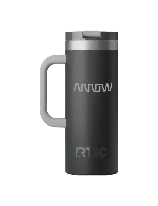 RTIC Road Trip 20 oz Charcoal Travel Mug w/Arrow Electronics Logo