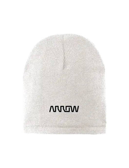 White Fleece-Lined Beanie Cap w/Arrow Electronics Logo