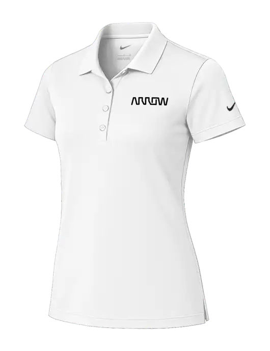 Nike Womens White Tech Basic Dri-FIT Polo
 w/Arrow Electronics Logo