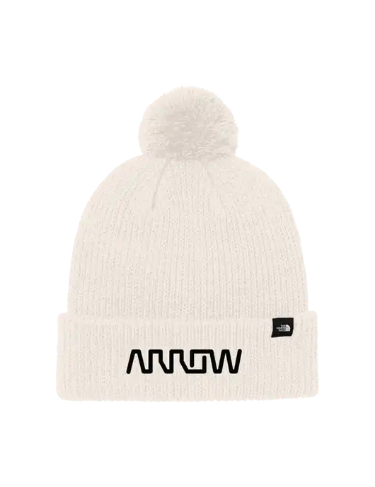 The North Face Ivory Pom Beanie w/Arrow Electronics Logo