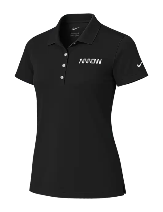Nike Womens Black Tech Basic Dri-FIT Polo
 w/Arrow Electronics Logo