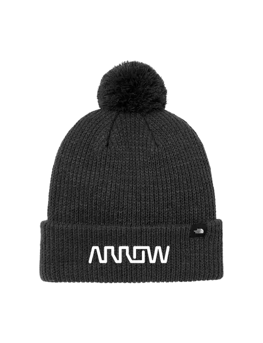 The North Face Black Heather Pom Beanie w/Arrow Electronics Logo