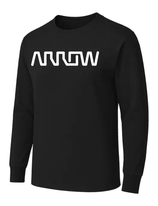 Black Heavyweight Long Sleeve 6.1 oz T-Shirt w/Arrow Electronics Logo